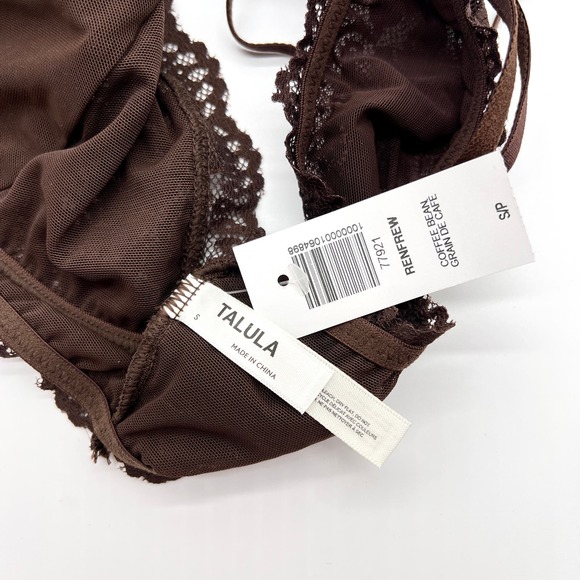 ARITZIA TALULA Renfrew Bralette Bundle Womens Small Tan Brown Lace Triangle - Picture 4 of 15
